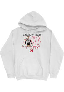 Andi Jackson Campus Ink Nebraska Cornhuskers Youth Portrait Hoodie Long Sleeve Player Hoodie White