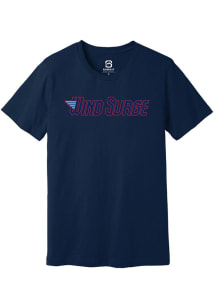 Summit Sportswear Wichita Wind Surge Navy Blue Alt Logo Wordmark Short Sleeve T Shirt