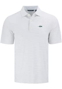 Cutter and Buck William & Mary Tribe Mens White Fine Line Stripe Short Sleeve Polo