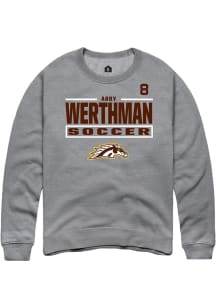 Abby Werthman Western Michigan Broncos Mens Grey NIL Stacked Box Player Crew