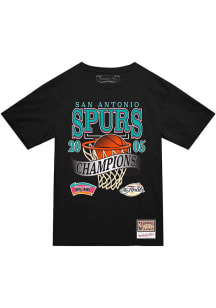 Mitchell and Ness San Antonio Spurs Black Champs Short Sleeve T Shirt
