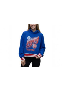 Detroit Pistons Womens Blue Vintage Cropped Hooded Sweatshirt