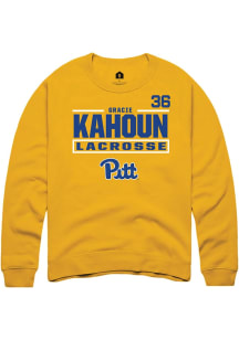 Gracie Kahoun Pitt Panthers Mens Gold NIL Stacked Box Player Crew