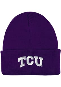 LogoFit TCU Horned Frogs North Pole Baby Knit Hat - Purple