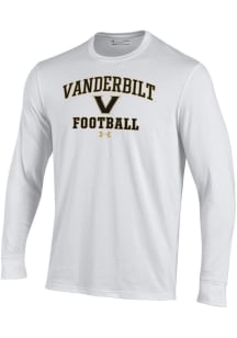 Under Armour Vanderbilt Commodores White Football Football Performance Long Sleeve T Shirt