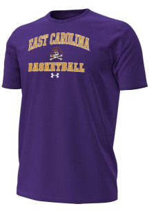 Under Armour East Carolina Pirates Purple Basketball Performance Short Sleeve T Shirt