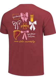 Iowa State Cyclones Womens Cardinal Coquette Campus Short Sleeve T-Shirt