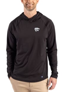 Cutter and Buck K-State Wildcats Mens Black Prospect Eco Big and Tall Hooded Sweatshirt