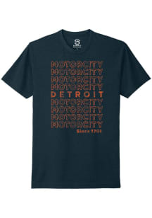 Summit Sportswear Detroit Navy Blue Motor City Short Sleeve Fashion T Shirt