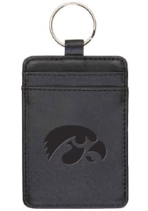 Iowa Hawkeyes Leatherette Vertical ID Keychain - Black