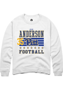JuJu Anderson Pitt Panthers Mens White Football NIL Striped Player Crew