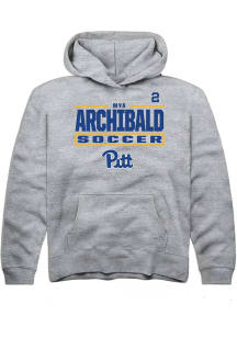 Mya Archibald Rally Pitt Panthers Youth NIL Stacked Box Long Sleeve Player Hoodie Grey
