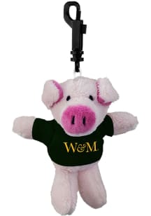 William & Mary Tribe 4.5in Pig Keychain - Green