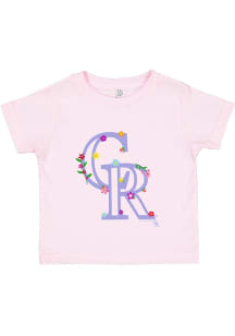 Colorado Rockies Toddler Girls Pink Floral Short Sleeve T-Shirt