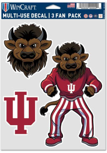 Indiana Hoosiers Bison 3pk Auto Decal - Red