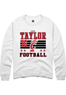 Zach Taylor Cincinnati Bearcats Mens White Football NIL Striped Player Crew