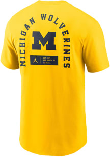 Nike Michigan Wolverines Maize Seasonal Front Back Short Sleeve T Shirt