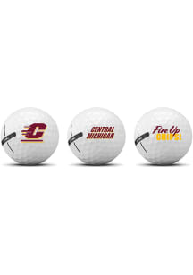 Central Michigan Chippewas 3 Pack Golf Balls