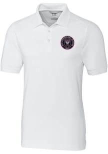 Cutter and Buck Inter Miami CF Mens White Advantage Short Sleeve Polo