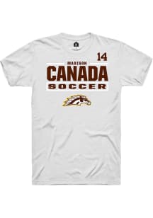 Madison Canada Western Michigan Broncos White NIL Stacked Box Short Sleeve Player T Shirt