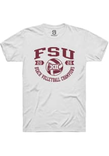 Summit Sportswear Florida State Seminoles White Big 12 2026 Beach Volleyball Champions Short Sleev..
