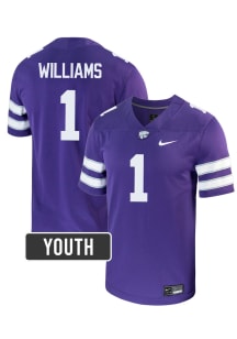 Izaiah Williams K-State Wildcats Youth Purple Nike NIL Name And Number Football Jersey