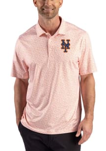 Cutter and Buck New York Mets Mens Orange Team Fern Short Sleeve Polo
