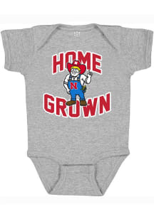 Little King Nebraska Cornhuskers Baby Grey Home Grown Short Sleeve One Piece