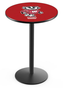 Wisconsin Badgers Mascot Black Round Base Pub Table