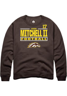 Jason Mitchell II Western Michigan Broncos Mens Brown Football NIL Stacked Box Player Crew