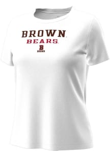 Under Armour Brown Bears Womens White Stacked over logo Tech Stretch Short Sleeve T-Shirt