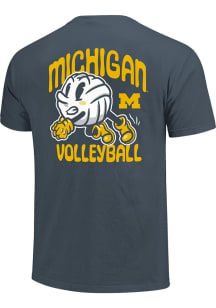 Michigan Wolverines Navy Blue Volleyball Short Sleeve T Shirt