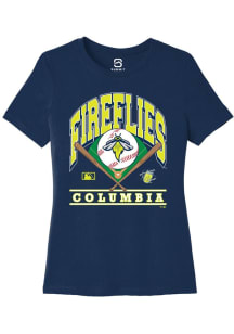 Summit Sportswear Columbia Fireflies Womens Navy Blue Homefield Short Sleeve T-Shirt
