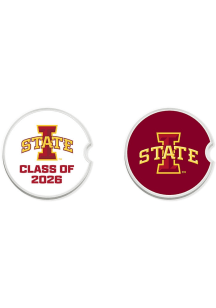 Iowa State Cyclones Class of 2026 Set of 2 Car Coaster - White