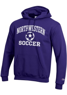 Champion Northwestern Wildcats Mens Purple Soccer Icon Powerblend Long Sleeve Hoodie