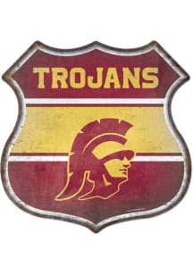 USC Trojans Metal Route Sign - Silver