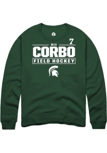Mia Corbo Michigan State Spartans Mens Green NIL Stacked Box Player Crew