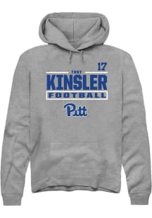 Tony Kinsler Pitt Panthers Mens Graphite Football NIL Stacked Box Player Hood