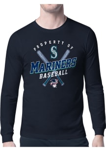 Starter Seattle Mariners Navy Blue Property Of Long Sleeve T Shirt