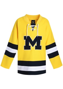 Michigan Wolverines Youth Yellow Primary Logo Hockey Jersey