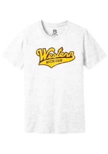 Summit Sportswear Western Michigan Broncos Ash Script Team Name with Tail Short Sleeve T Shirt