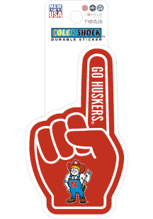 Nebraska Cornhuskers Finger 3in Durable Stickers - Red