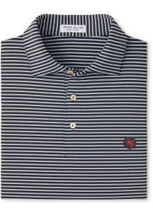 Peter Millar Ohio State Buckeyes Mens Black Tiebreaker Red Buckeye Short Sleeve Fashion Polo