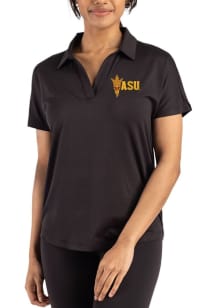 Cutter and Buck Arizona State Sun Devils Womens Black Coastline Short Sleeve Polo Shirt