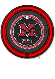 Miami RedHawks Double Neon Wall Clock