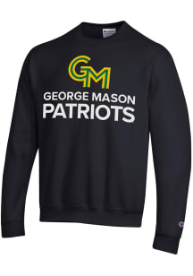 Champion George Mason University Mens Black Powerblend Crew Long Sleeve Crew Sweatshirt