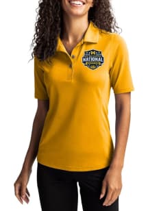 Cutter and Buck Michigan Wolverines Womens Yellow 2026 MBB Champions Virtue Eco Pique Short Sleeve..