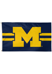 Michigan Wolverines Stripe 3x5 Silk Screen Grommet Flag - Blue