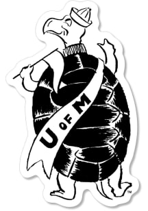 Maryland Terrapins 2" Vintage Black/White Turtle w/Sash Dizzler Stickers - White