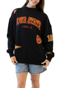 Gameday Social Iowa State Cyclones Womens Black All Over Scatter Crew Sweatshirt